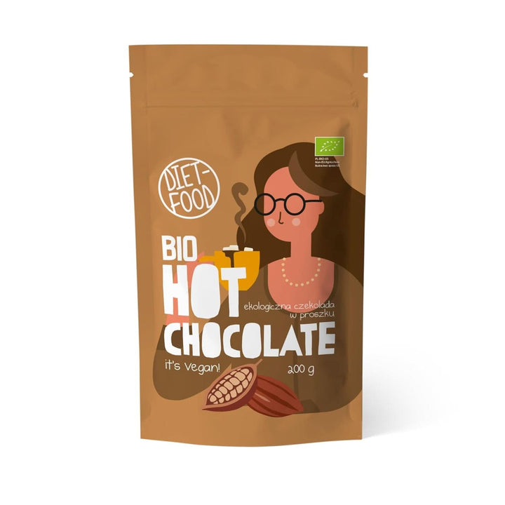 Ciocolată caldă pentru dieta Keto - bogată în grăsimi - moderată în proteine și scăzută în carbohidrați - îndulcită cu eritritol, 200 grame Cacao si Ciocolata Calda Naty Shop Bio Hot Chocolate
