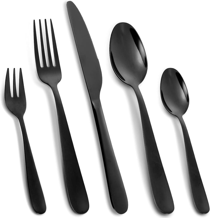 Set de tacâmuri din oțel inoxidabil, 30 sau 60 de piese Bucatarie Naty Shop Negru 30 de piese