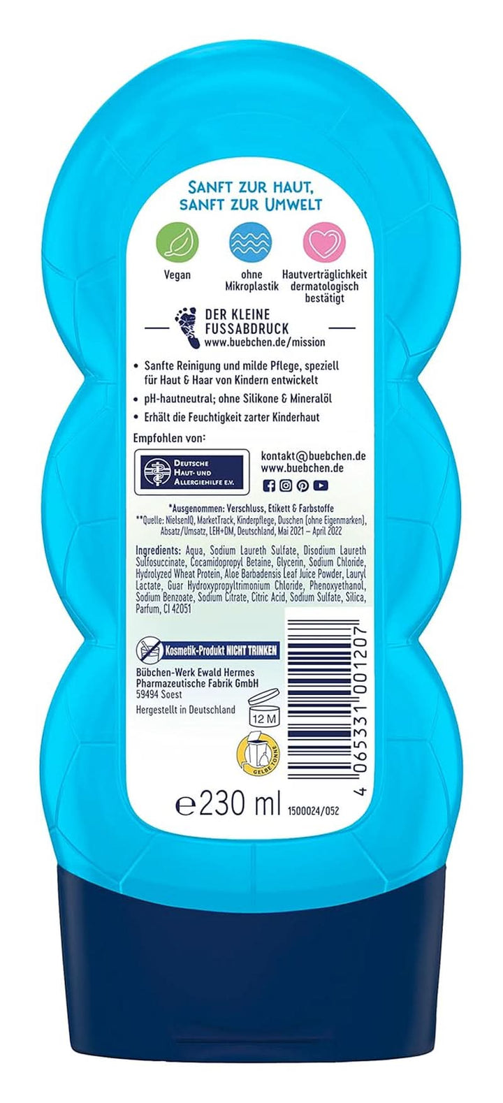 Bübchen Sportsfriend 2In1, Șampon și gel de duș, 230 ml Duș și baie Naty Shop