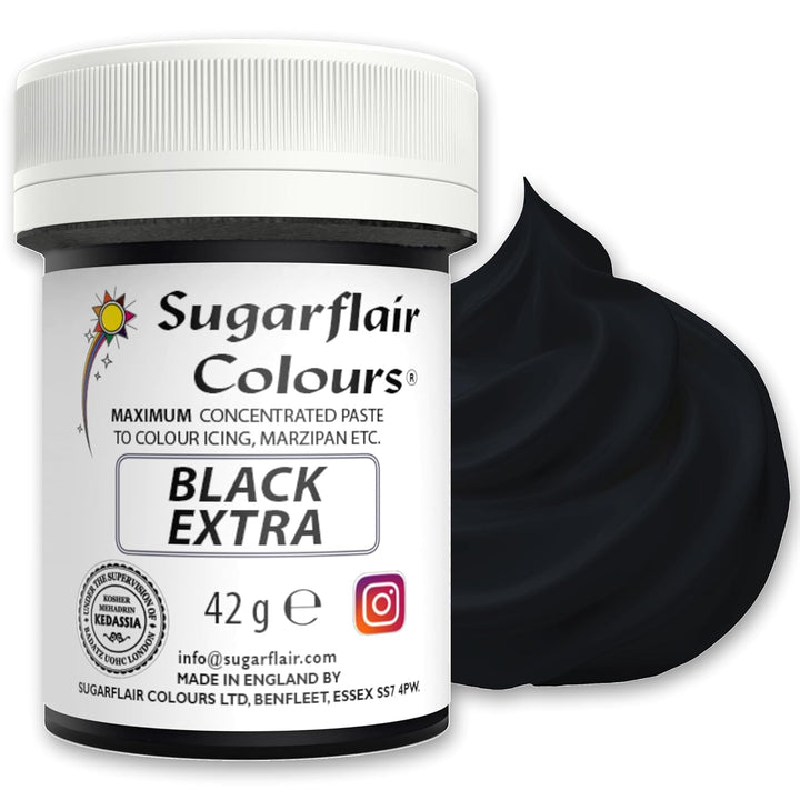 Sugarflair Lebensmittelfarbe Max Konzentriert Black Extra, Lebensmittel Farbstoff Hoch Konzentriert Für Marzipan Und Fondant, Max Concentrate Paste Colour - 42G Coloranti Alimentari Naty Shop Default Title