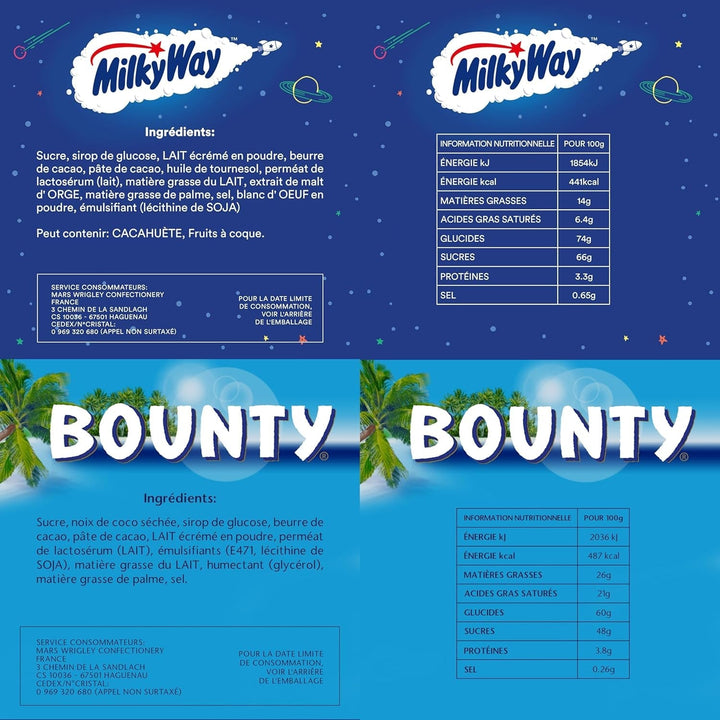 Pachet Mix, Mars, Snickers, Bounty, Twix, Milky Way și altele Bomboane de Ciocolata Naty Shop