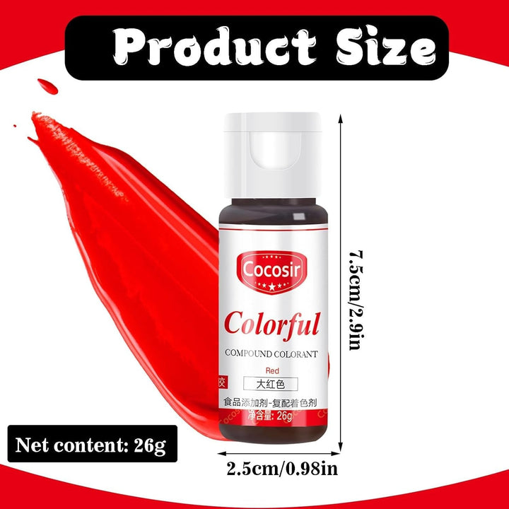 Cocosir, colorant alimentar rosu pe bază de ulei, 26 grame Coloranti Alimentari Naty Shop