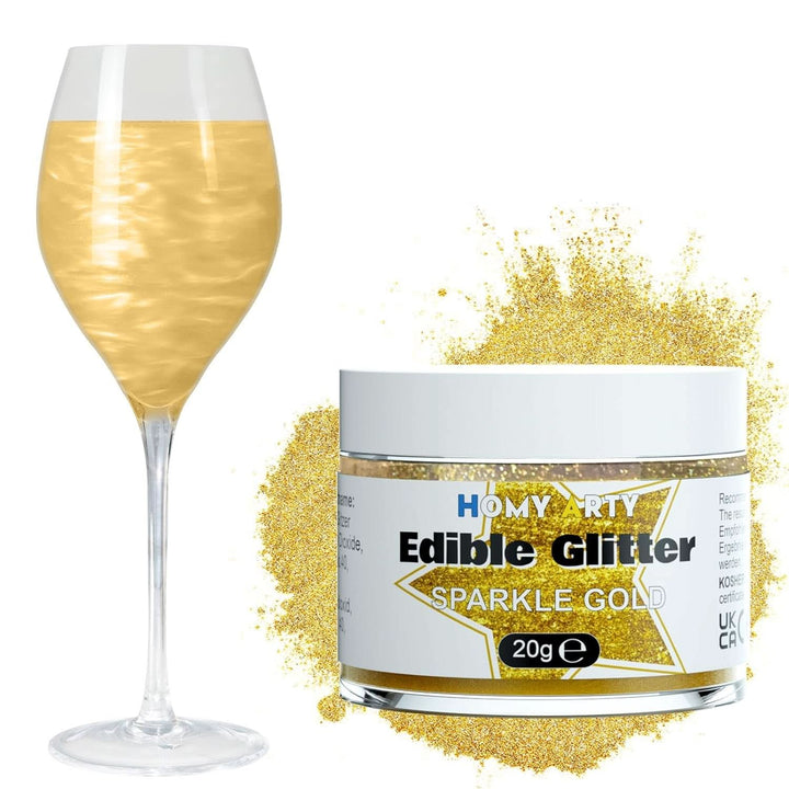 Glitter comestibil pentru bauturi, 4 grame Glitter Naty Shop Auriu 20 grame