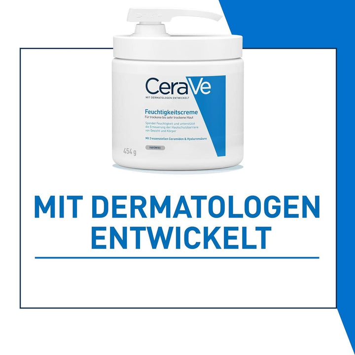 Cerave, Cremă hidratantă pentru corp și față pentru pielea uscată, cu hialuron și 3 ceramide esențiale, 454 g Cosmetice si Infrumusetare Naty Shop