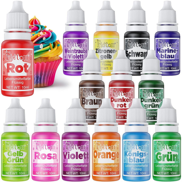 Fidton, set 14 coloranti alimentari, lichizi, 14 x 10 ml Coloranti Alimentari Naty Shop Default Title