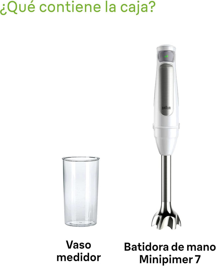 Braun Household Hogar Multiquick 7 Armmixer, Spritzschutz-Technologie, Spülmaschinenfest, Bpa-Freier Kunststoffbecher, MQ7000, 1000 W, Weiß Bucatarie Naty Shop