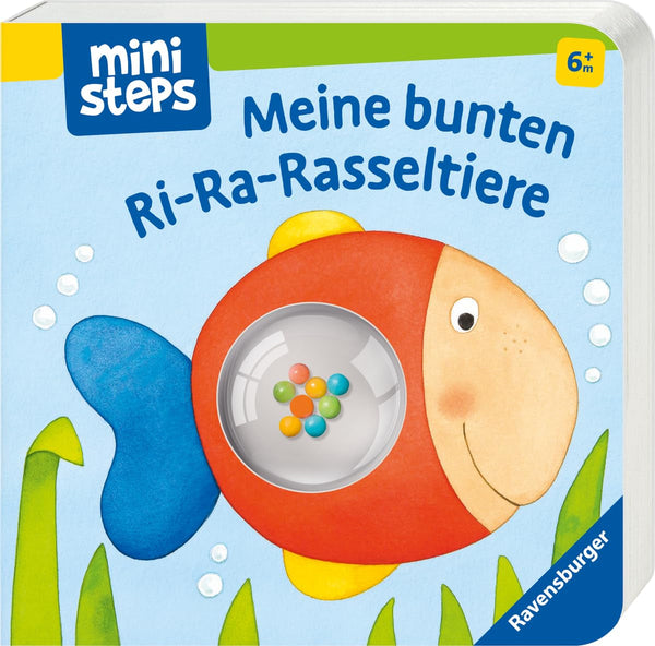 Animalele mele colorate cu clopoței Ri-Ra - carte cu clopoței pentru copii de la 6 luni, carte pentru copii, carte de joacă: de la 6 luni Jucarii Bebe Naty Shop Carte