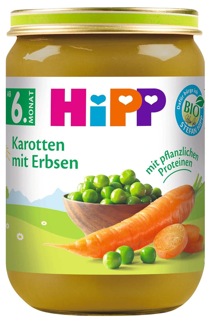 Hipp Organic Vegetables, piure din legume, pachet de 6 x 125 grame sau 6 x 190 grame Mama si Copilul Naty Shop 6 x 190 grame Mazăre