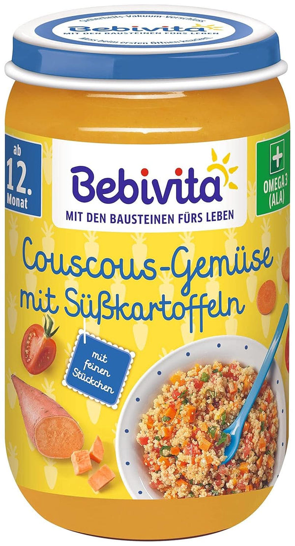 Meniuri din luna a 12-a, pachete de 6 (6 x 250g) Mama si Copilul Naty Shop 6 x 250 grame Legume Cuscus Cu Cartofi Dulci