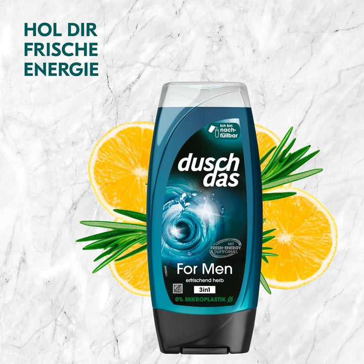 Duschdas Gel de duș pentru bărbați, 6 x 225 ml Duș și baie Naty Shop