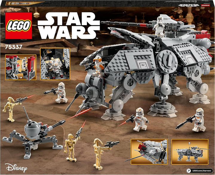 LEGO Star Wars At-Te Walker, model de jucărie mobil, set cu minifigurine, inclusiv 3 Clone Troopers, Droizi de luptă și Dwarf Spider Droid 75337 Seturi de constructie Besuche den LEGO-Store