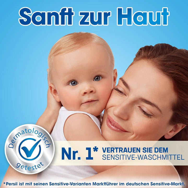 Persil Ultra Concentrate Sensitive Gel (130 de spălări), Detergent lichid pentru alergici și bebeluși într-o sticlă mai mică pentru mai puțin plastic, Îndepărtează petele dificile, Testat dermatologic Detergenti Rufe Naty Shop
