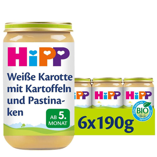 Hipp Vegetables Morcov alb cu cartofi și păstârnac, pachet de 6 (6 X 190 grame) Mama si Copilul Naty Shop