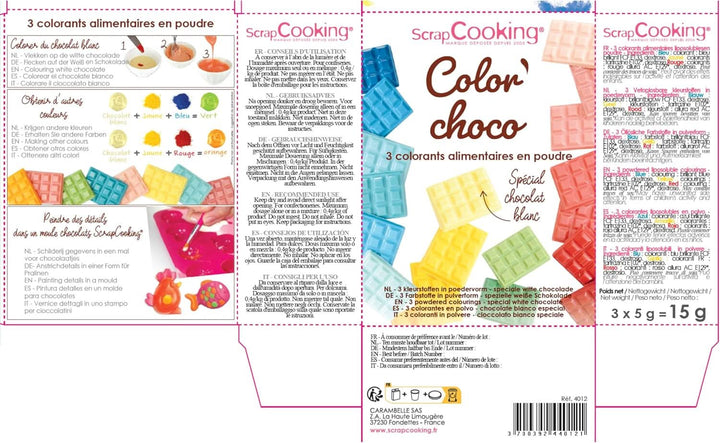 Scrap Cooking, Set 3 coloranti alimentari liposolubili, 3 x 5 grame Coloranti Alimentari Naty Shop