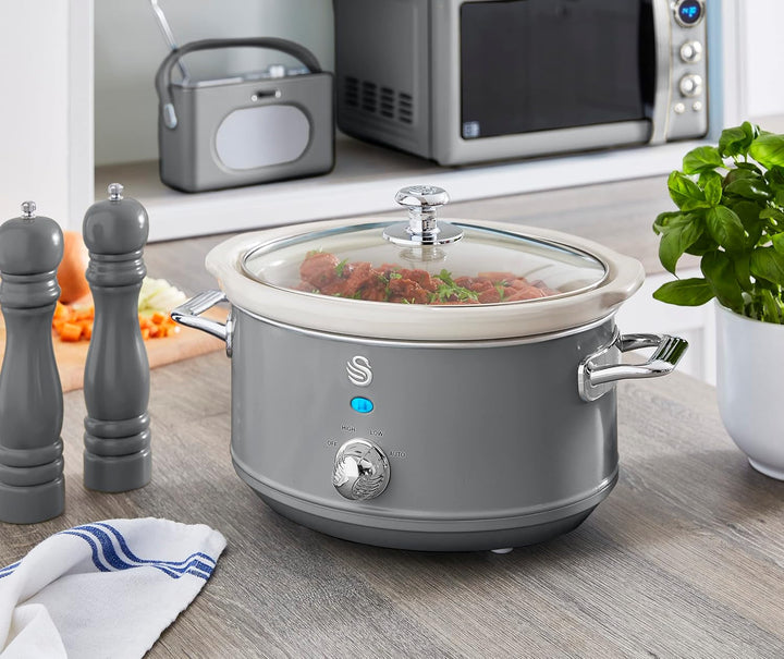 Swan Retro SF17021GRNEW Slow Cooker 3.5 litri, 200 W Slow Cooker Naty Shop