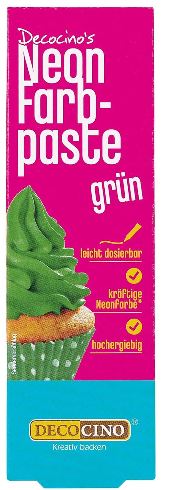Decocino Neon Food, Colorant alimentar pasta, gust neutru Coloranti Alimentari Naty Shop Verde 25 grame