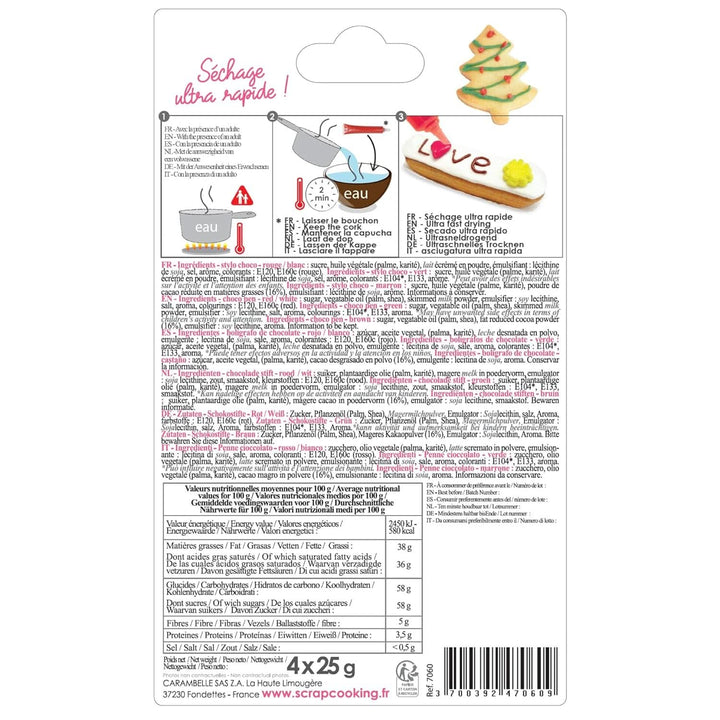 Scrapcooking, set 4 coloranti alimentari, tub de plastic Coloranti Alimentari Naty Shop