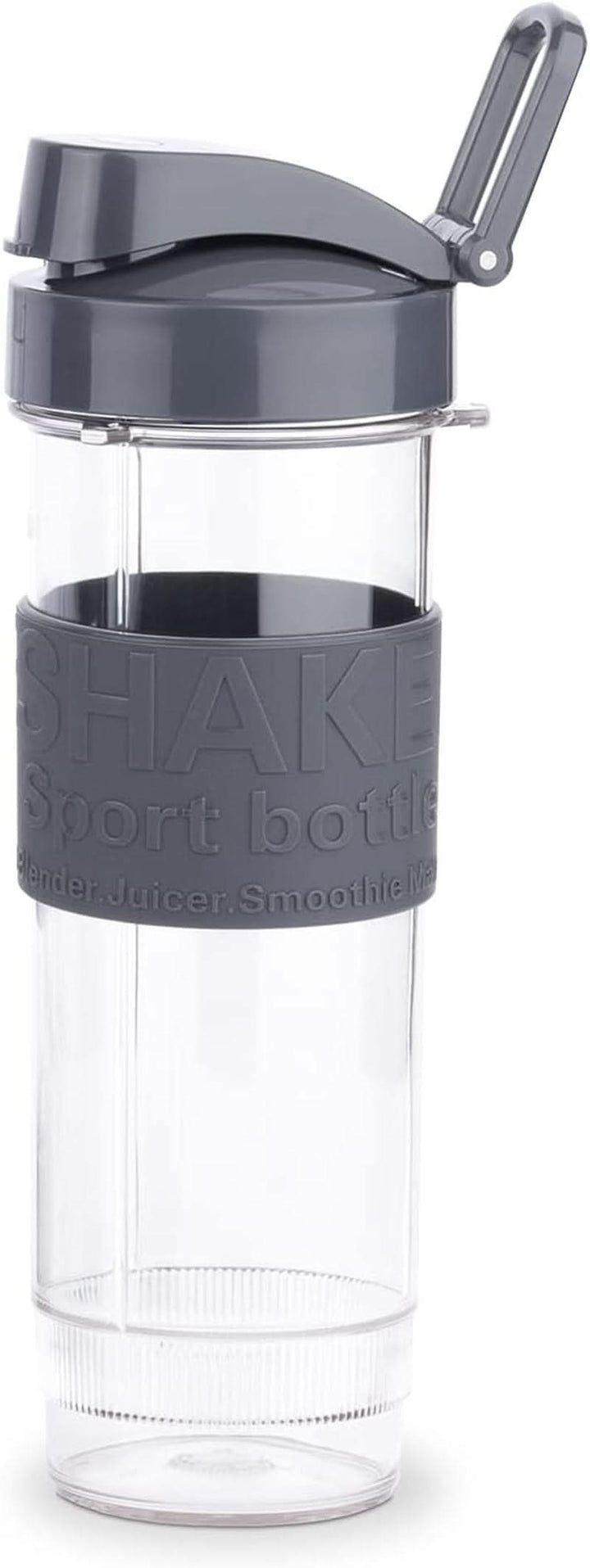 H.Koenig Smoothie Maker SMOO9 - Mini Standmixer - Mini Blender - 300 Watt - 570 Ml - Edelstahl - 2 Kunststofflaschen - Bpa-Frei, Grau Bucatarie Naty Shop