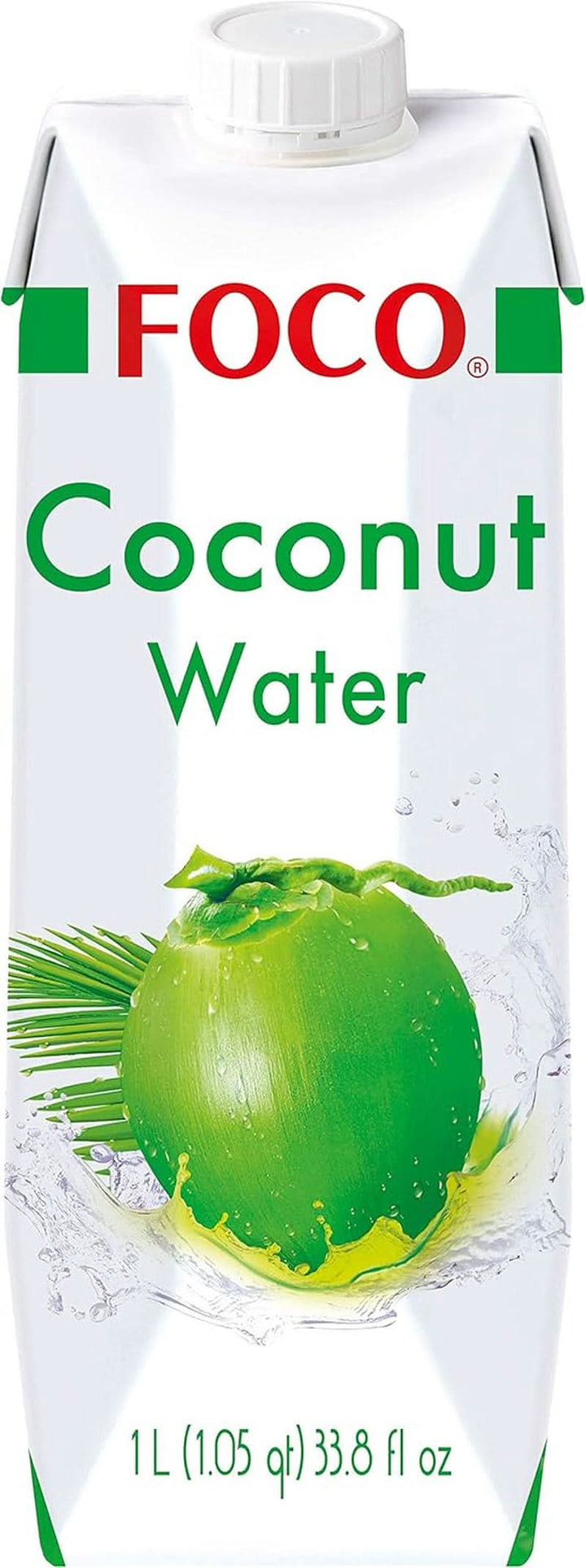 FOCO Apă de nucă de cocos organică, pură, răcoritoare, băutură sport, 100 % apă de nucă de cocos - 6 X 1 litru Naty Shop 1 litru Pur