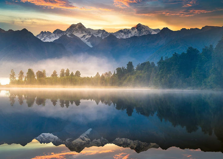 Ravensburger Puzzle 12000356 1000 piese - Răsărit de soare deasupra lacului Matheson, Noua Zeelandă - Puzzle pentru adulți și copii de la 14 ani, ediție specială Amazon [Exclusiv la Amazon] Puzzle Naty Shop Culori naturale