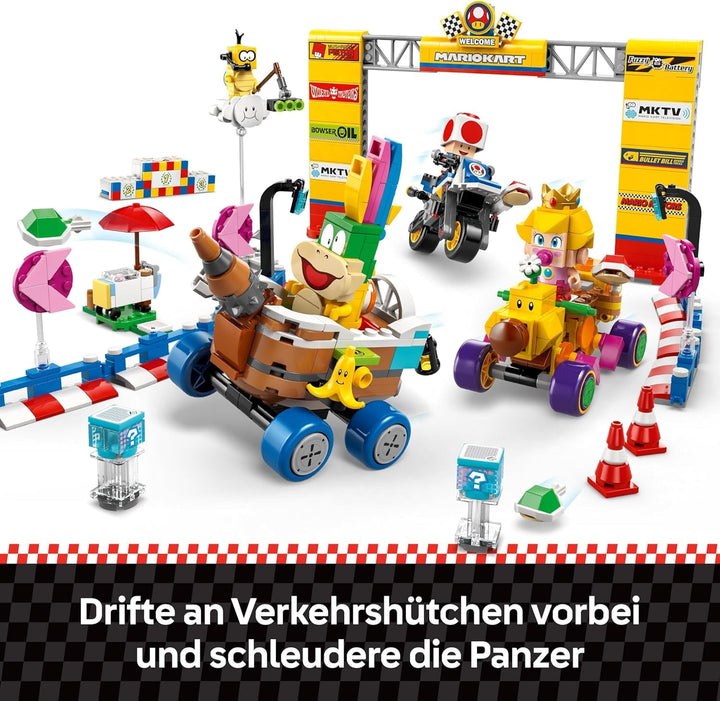 LEGO Super Mario: Mario Kart - Baby Peach & Grand Prix Set, Figuri Nintendo - Toad, Lakitu, Baby Peach și Lemmy, Cadou pentru băieți, fete și gameri de la 8 ani, Jucărie de aventură 72036 Seturi de constructie Besuche den LEGO-Store