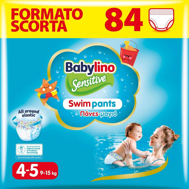 Pantaloni de înot Sensitive, scutece pentru mare și piscină Mama si Copilul Naty Shop Marimea 4/5 (84 bucati)