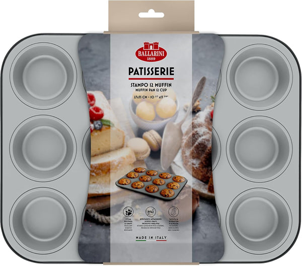 Ballarini, Tava de copt, diverse modele Matrite si tavi pentru copt Naty Shop Gri 12 Briose, 27 x 35 cm