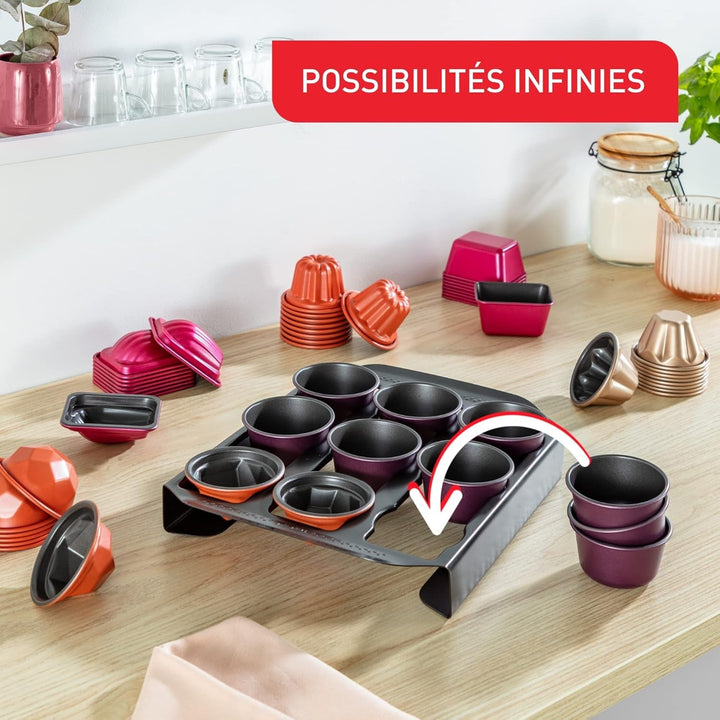 Tefal Creabake Muffins Creabake Backformen, 7,5 Cm, Antihaftbeschichtung, Stapelbares System, Kreative Rezepte Für Süßigkeiten Und Salate, Einfaches Backen, Eisenfarben Matrite si tavi pentru copt Naty Shop