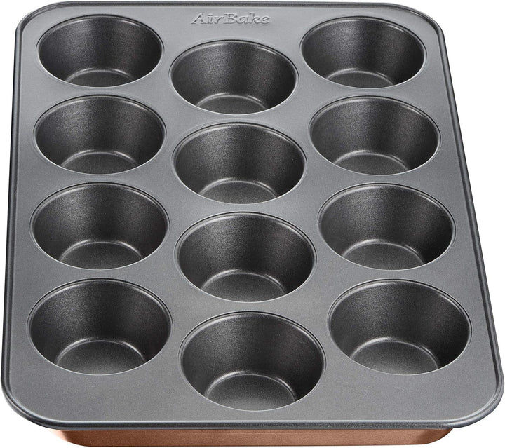 Tefal Airbake J2555014 Muffinform, Antihaftbeschichtung, Karbonstahl, Braun, 29 X 41 Cm Matrite si tavi pentru copt Naty Shop