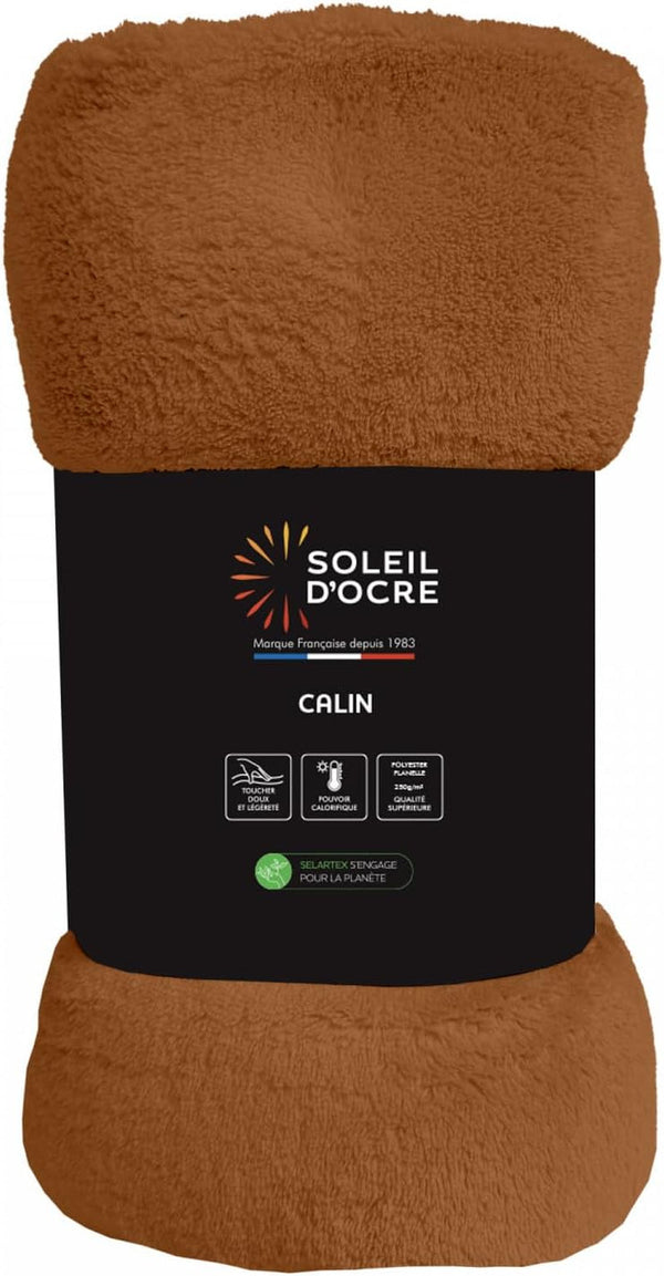 Soleil D'Ocre, pătură din flanel, 180 X 220 Cm, Calin Terra Plapumi si pilote Naty Shop Portocaliu 180 X 220 Cm