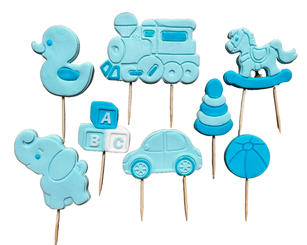 Set 8 decoratiuni comestibile din zahar, Jucarii Decoratiuni din Pasta de Zahar Naty Shop
