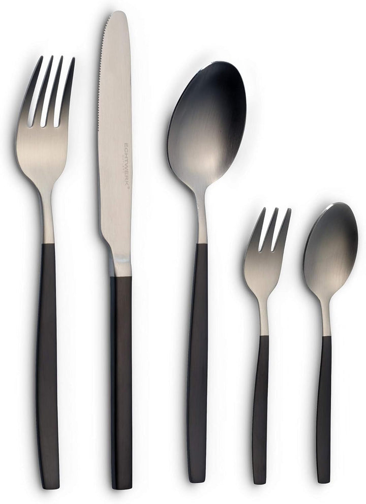 Set de tacâmuri Echtwerk Positano Due-Bronze, Black Edition, 20 piese, 4 persoane Bucatarie Naty Shop Argintiu / negru
