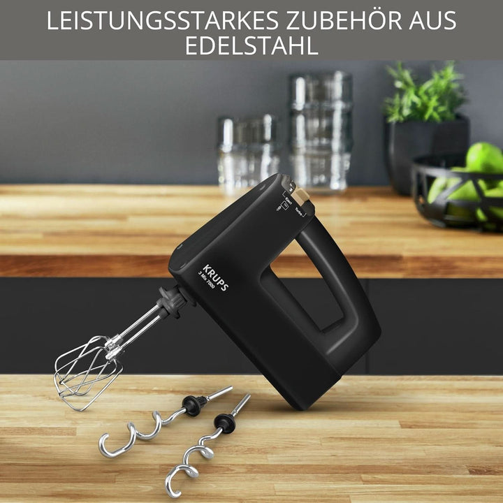 Krups 3Mix 7000 Handmixer 60 Jahre Special Edition, 500 Watt, Knet- Und Rührhaken Aus Edelstahl, Langes Netzkabel, Zubehörtasche, F6085811, Schwarz/Kupfer Bucatarie Naty Shop