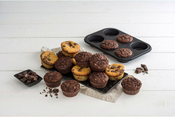 Zenker 6Er Muffinform Black Metallic, 275X190X30 Mm, Teflon Classic Antihaftbeschichtung, Hitzebeständig Bis 230°C, Leichte Reinigung, Ideal Für Köstliche Muffins Matrite si tavi pentru copt Naty Shop