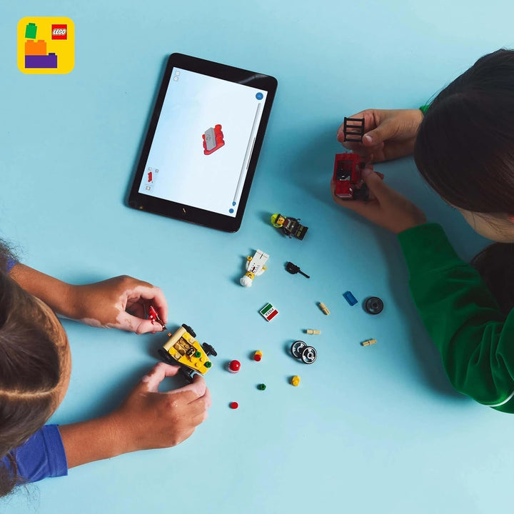 LEGO City Pizza Delivery Van Vs. Pizza Truck - Jucărie cu cutie de săpun pentru fete și băieți de la 5 ani - Set de construcție cu 2 minifigurine șofer - Cadou aniversar și de vacanță 60458 Seturi de constructie Besuche den LEGO-Store