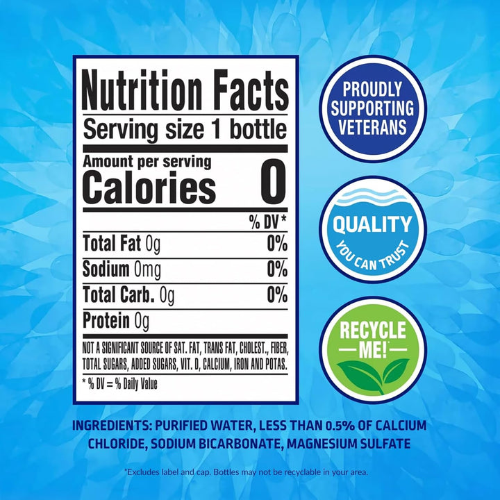 Purified Water Bottles, 12 Pack - Still Bottled Water Enhanced with Minerals for a Crisp Taste, Plastic Bottles - 16.9 Fl Oz Apa USA Naty Shop