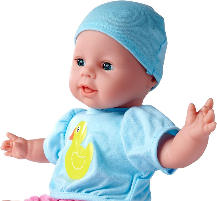 Simba 105010964 - Laura Hungry, păpușă cu corp moale, cu manechin, lingură magică, biberon cu conținut care dispare și farfurie mică, 38cm, păpușă de la 2 ani Papusi Naty Shop