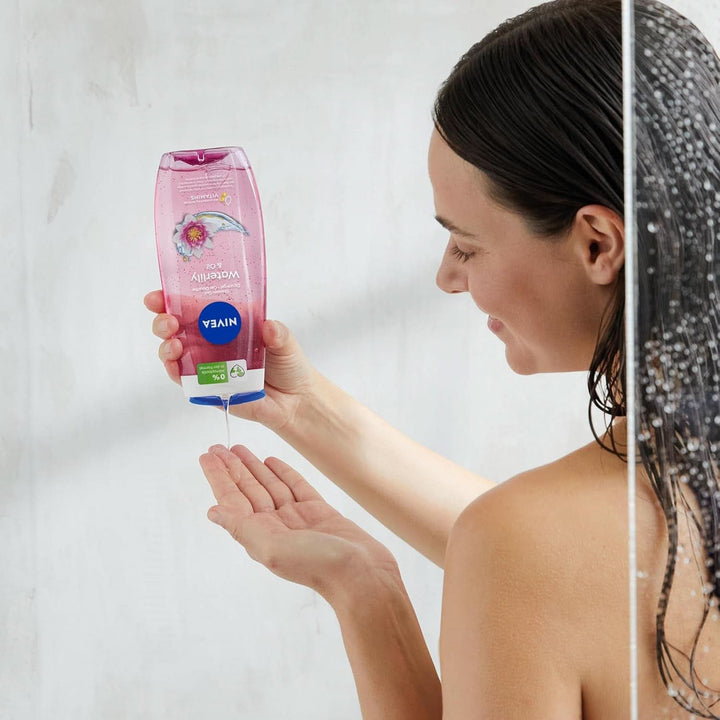 NIVEA Waterlily & Oil, Gel de duș cu parfum proaspăt de nufăr, pH neutru, 250 ml Duș și baie Naty Shop