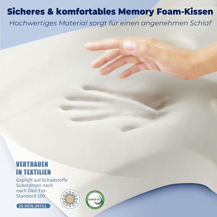 SAHEYER pernă ortopedică pernă de susținere a gâtului pernă pentru cap, pernă ergonomică pentru gât pernă pentru dormit lateral 60 X 40 X 13/11 cm pernă din spumă cu memorie pentru dormit lateral, spate și stomac Perne ortopedice cervicale Naty Shop