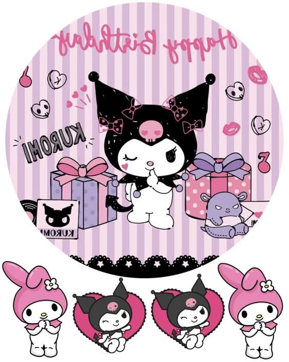 Imagine comestibila, vafa sau icing, format A4, Kuromi Imagini comestibile Naty Shop