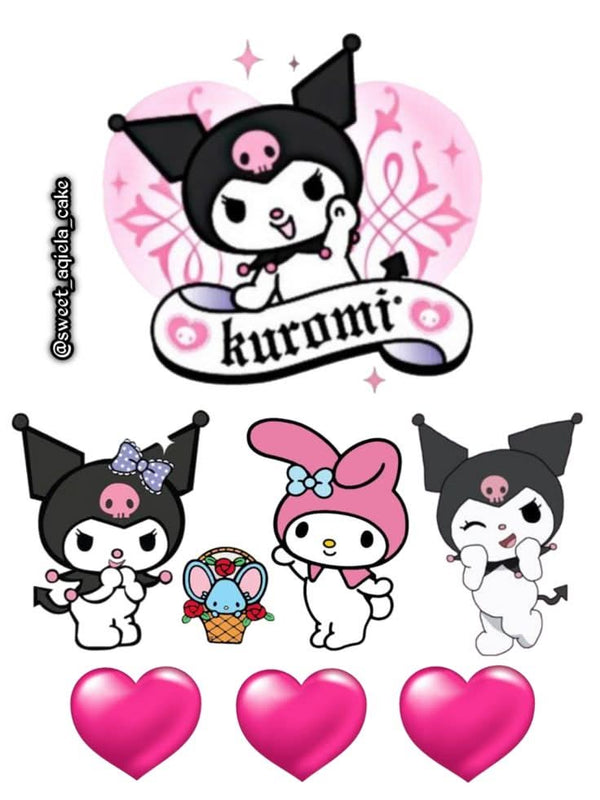 Imagine comestibila, vafa sau icing, format A4, Kuromi Imagini comestibile Naty Shop
