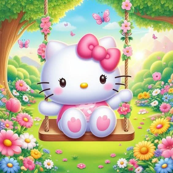 Imagine comestibila, vafa sau icing, format A4, Hello Kitty Imagini comestibile Naty Shop
