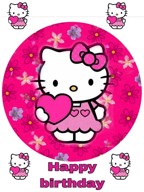 Imagine comestibila, vafa sau icing, format A4, Hello Kitty Imagini comestibile Naty Shop