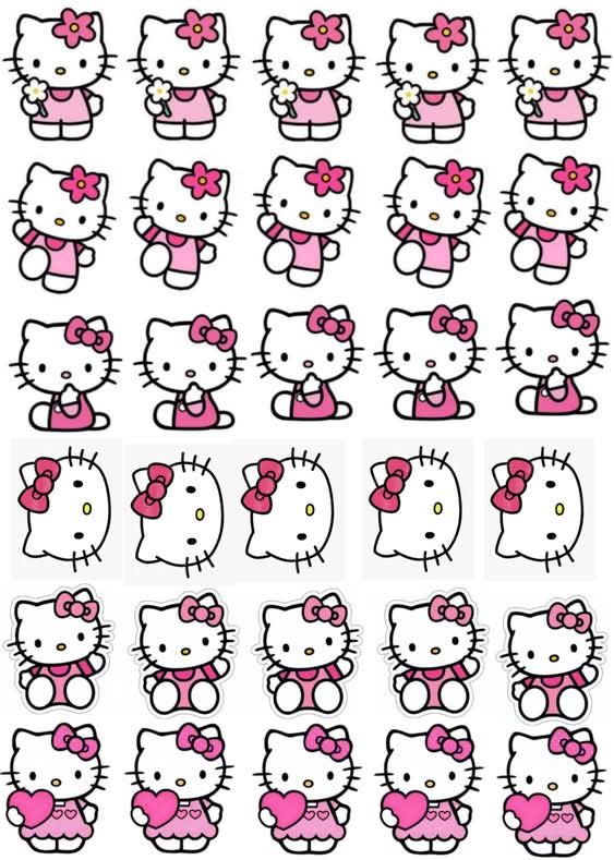 Imagine comestibila, vafa sau icing, format A4, Hello Kitty Imagini comestibile Naty Shop