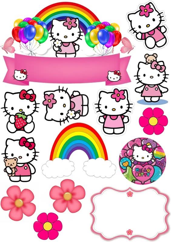 Imagine comestibila, vafa sau icing, format A4, Hello Kitty Imagini comestibile Naty Shop