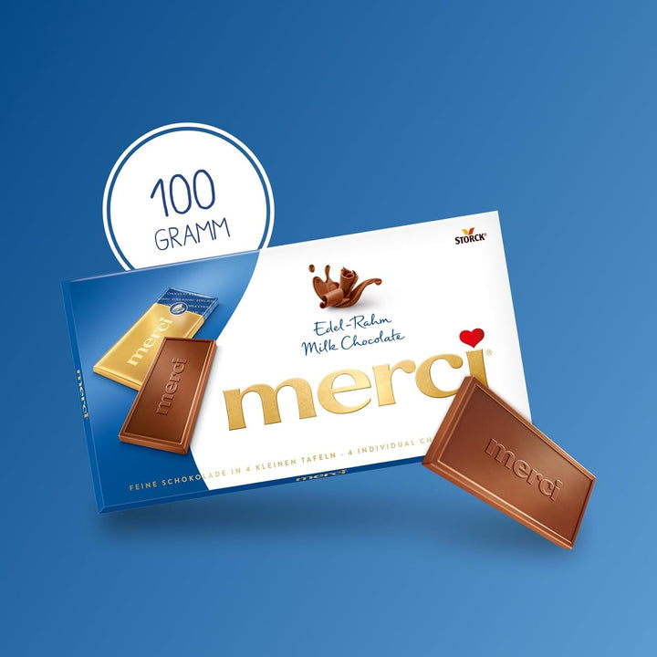 Tabletă de ciocolată Merci cremă fină, 100 grame Bomboane de Ciocolata Naty Shop
