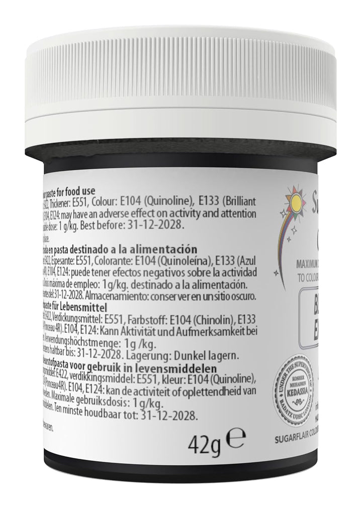 Sugarflair Lebensmittelfarbe Max Konzentriert Black Extra, Lebensmittel Farbstoff Hoch Konzentriert Für Marzipan Und Fondant, Max Concentrate Paste Colour - 42G Coloranti Alimentari Naty Shop