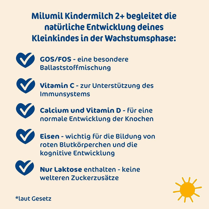Milupa Lapte copii Milumil 1 plus - de la 1 an - pentru copii mici in faza de crestere - insoteste dezvoltarea naturala - 5 x 550 g pudra Mama si Copilul Naty Shop