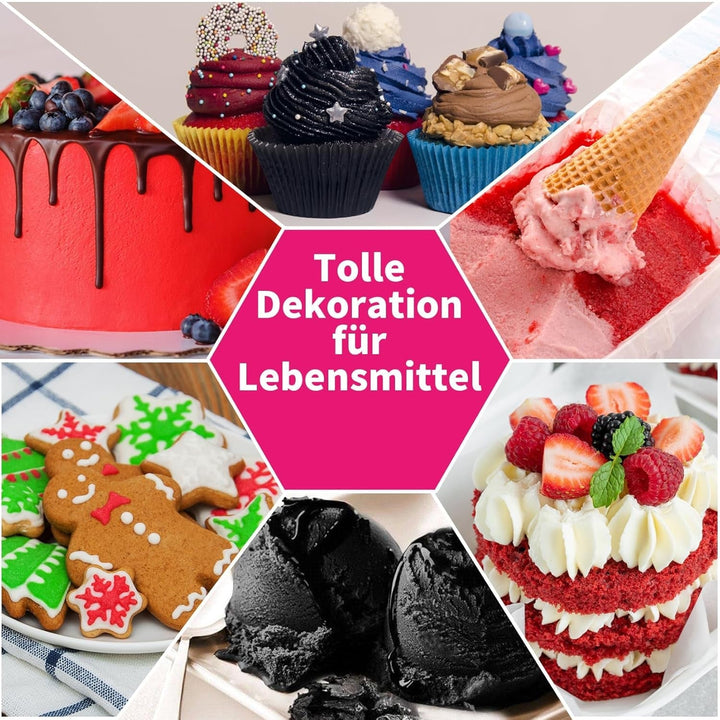 Set 2 coloranti alimentari, pulbere, rosu si negru, 5 grame fiecare Coloranti Alimentari Naty Shop