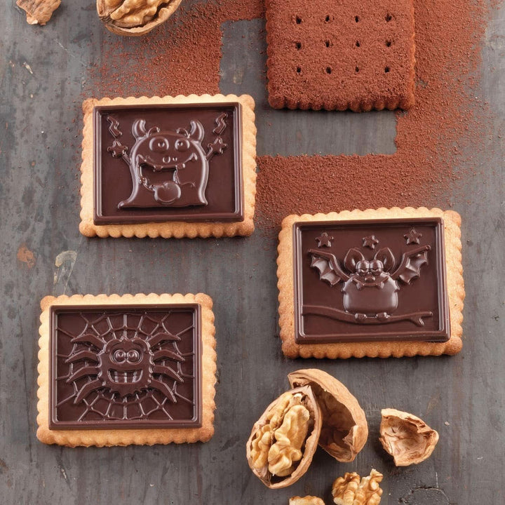 Silikomart 22.172.77.0165 CKC, 12 Monstri de Ciocolata pe Biscuiti Bucatarie Naty Shop